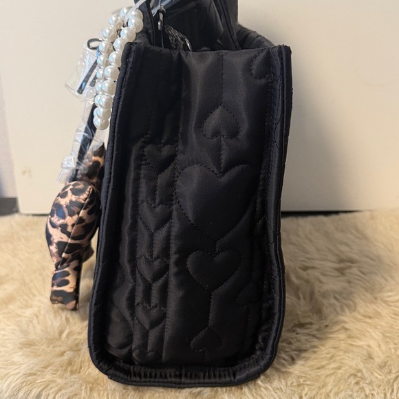 Betsey Johnson Black Tote with Leopard Bow - Picture 3 of 4